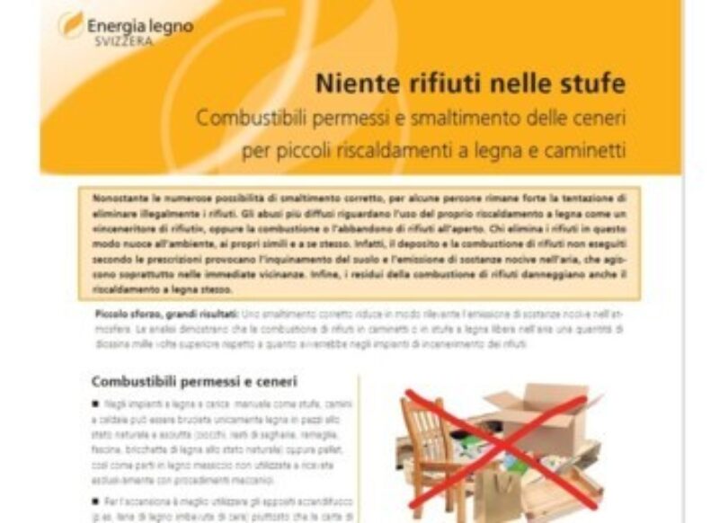 Niente rifiuti nelle stufe